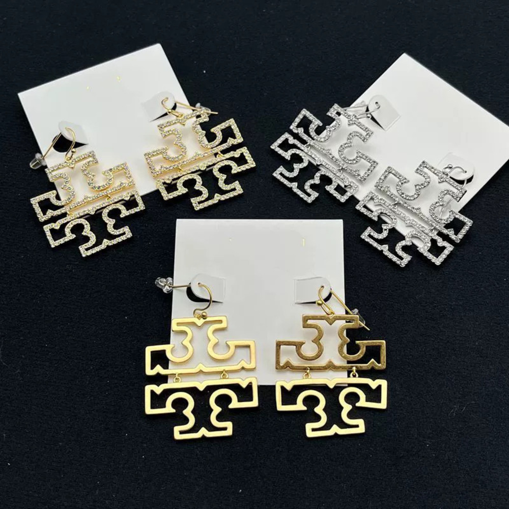 Tory Burch Full Pave Gold Plated Earrings